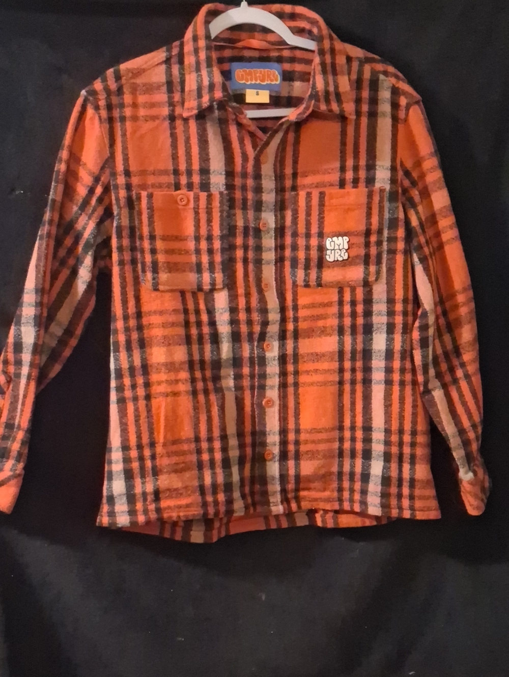 Gymboree Orange and Black Plaid Button-Up Shirt